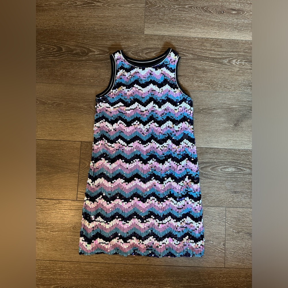 Kid Pik sequin mini holiday flip sequins tank dress - Picture 5 of 7